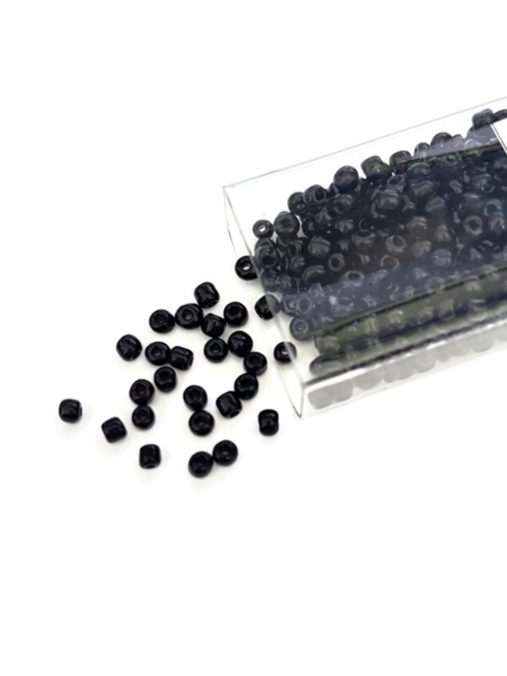 As Low As $2 Tubed 3mm Opaque Jet Black Seed Beads 8/0 35g